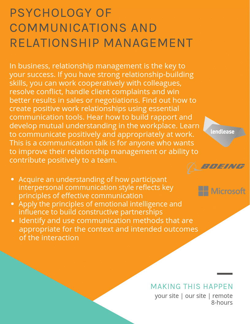 Psychology of Communications and Relationship Management Clicksuasion